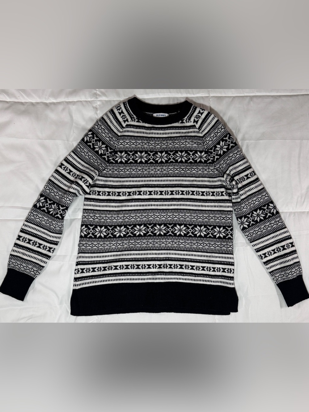 Classic Black & White Crewneck Sweater